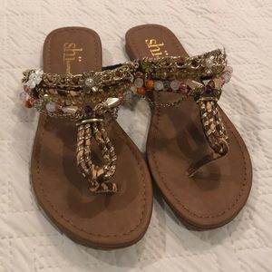 Never been worn! SHI jeweled sandal.